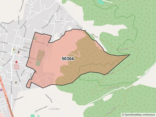 Mapa del código postal 50304, Acambay de Ruíz Castañeda, México