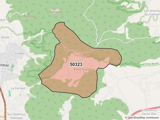Mapa del código postal 50323, Acambay de Ruíz Castañeda, México