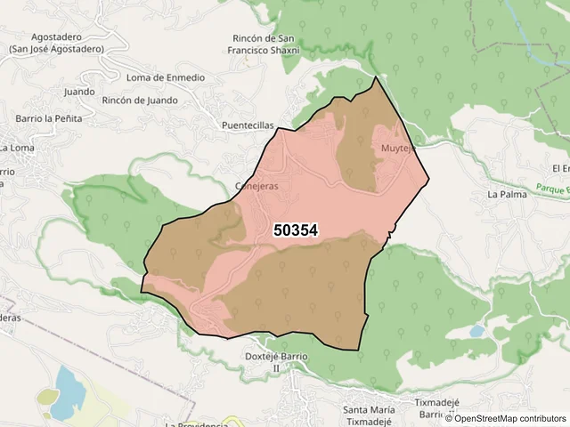 Mapa del código postal 50354, Acambay de Ruíz Castañeda, México