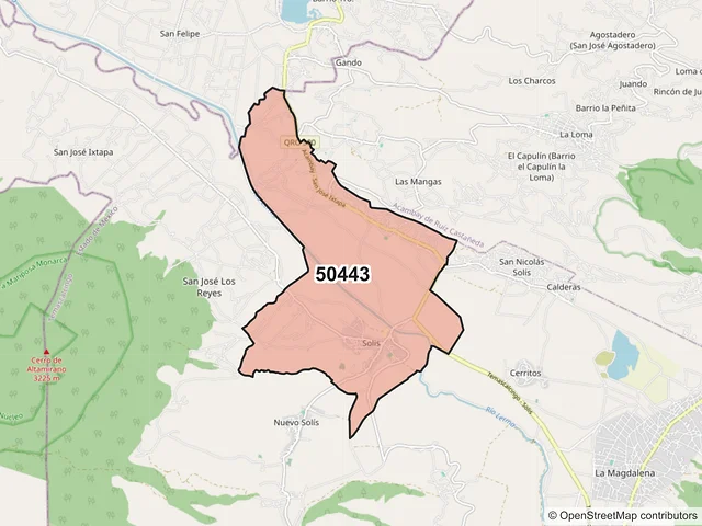 Mapa del código postal 50443, Temascalcingo, México