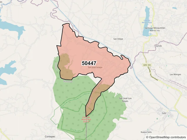 Mapa del código postal 50447, Temascalcingo, México