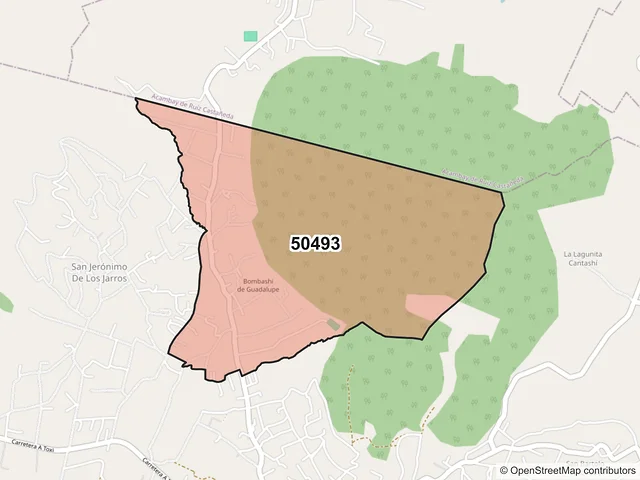 Mapa del código postal 50493, Atlacomulco, México