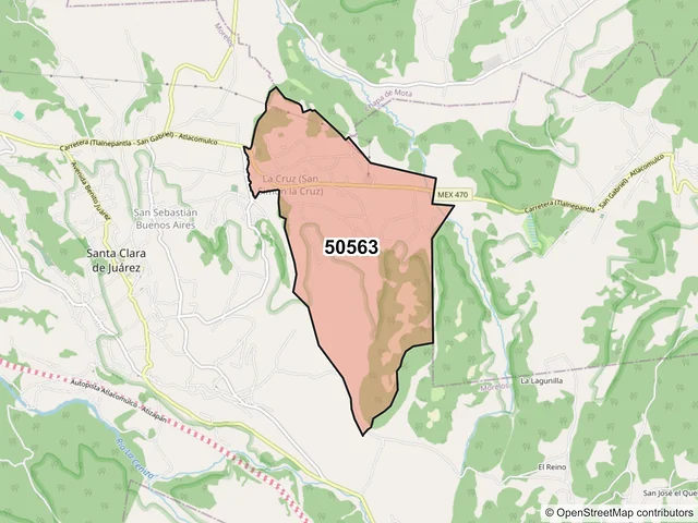 Mapa del código postal 50563, Morelos, México