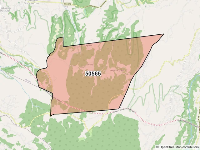Mapa del código postal 50565, Morelos, México