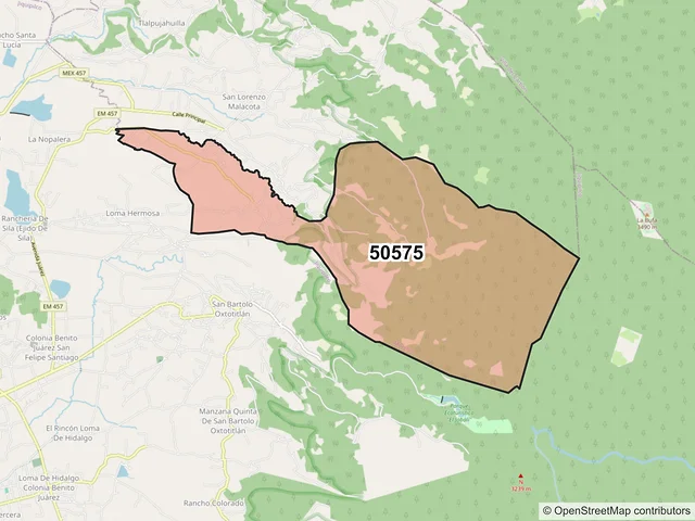 Mapa del código postal 50575, Morelos, México