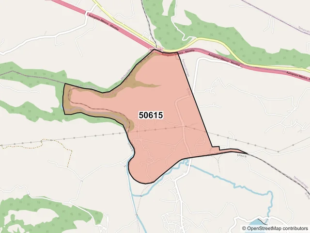 Mapa del código postal 50615, El Oro, México