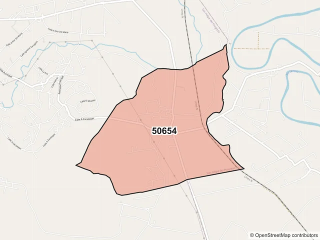 Mapa del código postal 50654, San Felipe del Progreso, México