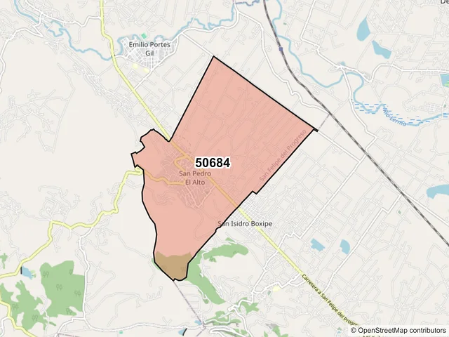 Mapa del código postal 50684, San Felipe del Progreso, México