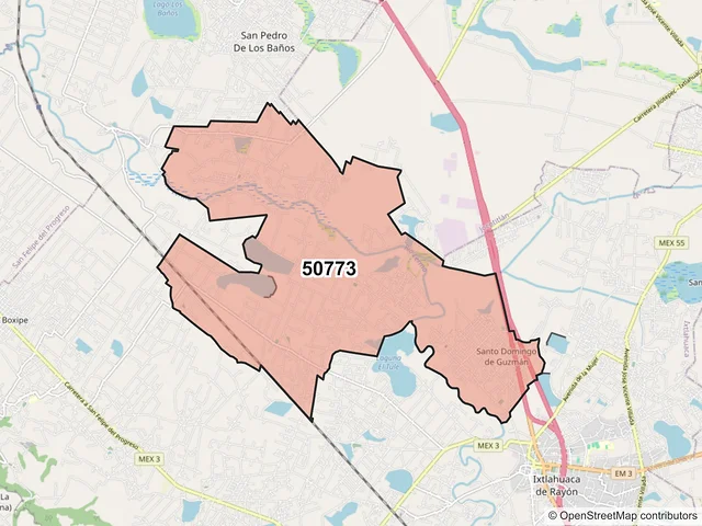 Mapa del código postal 50773, Ixtlahuaca, México