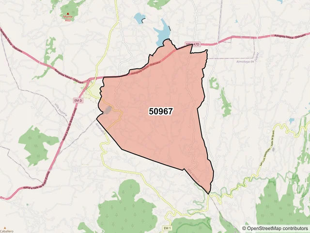 Mapa del código postal 50967, Villa Victoria, México