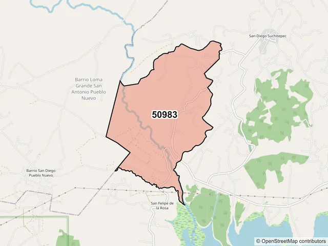 Mapa del código postal 50983, Villa Victoria, México