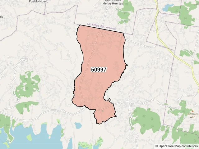 Mapa del código postal 50997, Villa Victoria, México