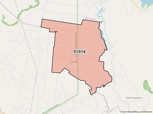 Mapa del código postal 51014, Villa de Allende, México