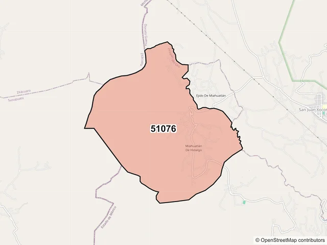 Mapa del código postal 51076, Ixtapan del Oro, México