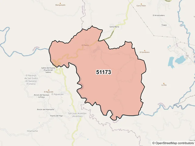 Mapa del código postal 51173, Zacazonapan, México