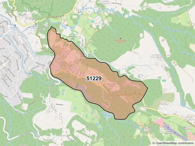 Mapa del código postal 51229, Valle de Bravo, México