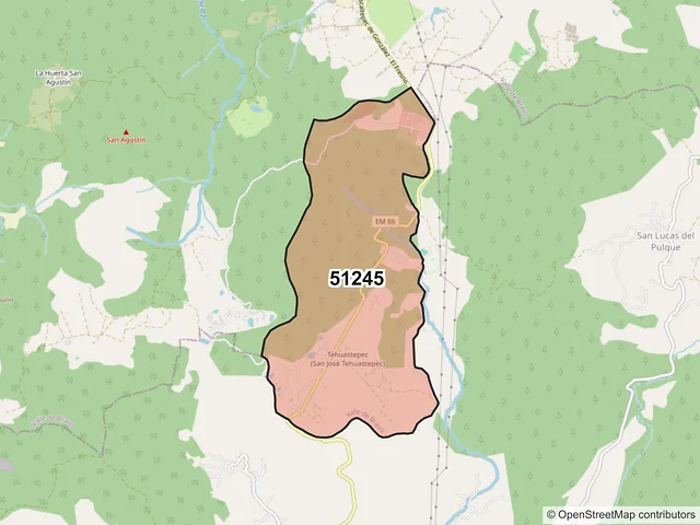 Mapa del código postal 51245, Valle de Bravo, México