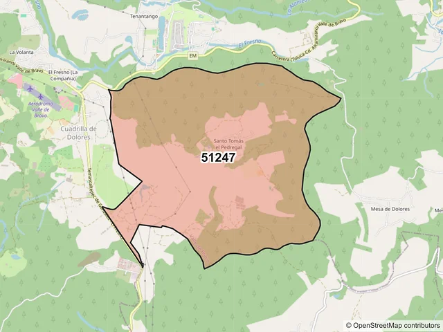 Mapa del código postal 51247, Valle de Bravo, México