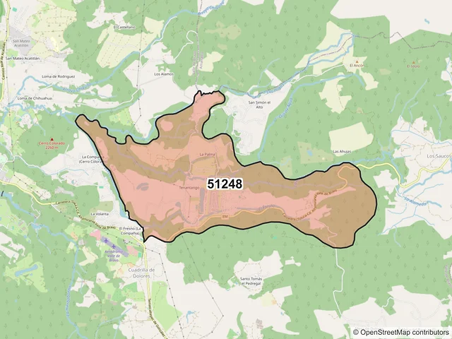 Mapa del código postal 51248, Valle de Bravo, México