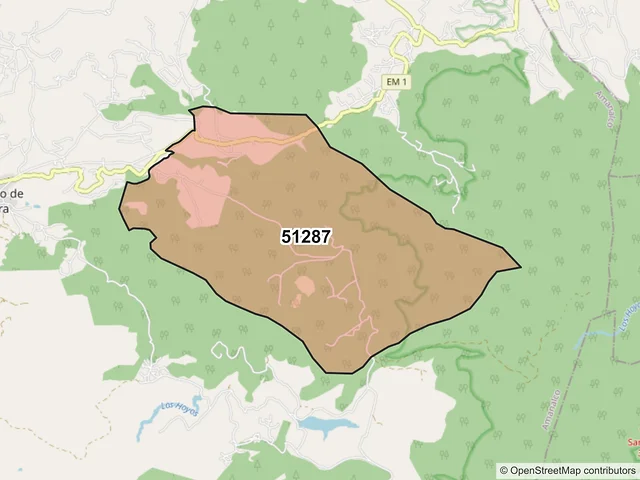 Mapa del código postal 51287, Amanalco, México