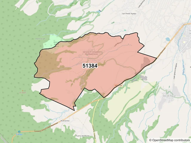 Mapa del código postal 51384, Zinacantepec, México
