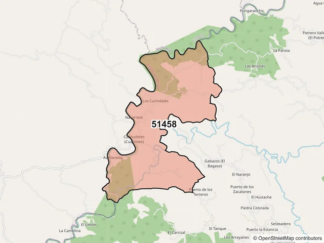 Mapa del código postal 51458, Luvianos, México