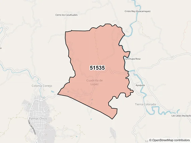Mapa del código postal 51535, Amatepec, México
