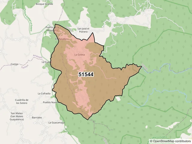 Mapa del código postal 51544, Amatepec, México