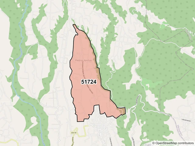 Mapa del código postal 51724, Coatepec Harinas, México