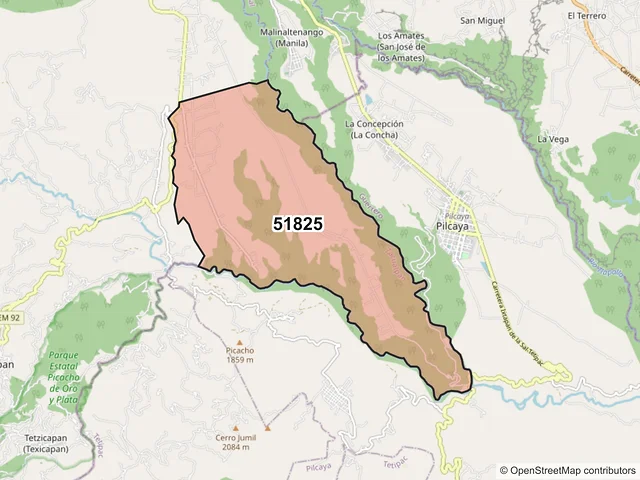 Mapa del código postal 51825, Zacualpan, México