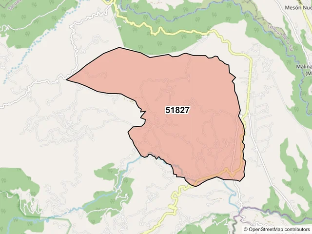 Mapa del código postal 51827, Zacualpan, México
