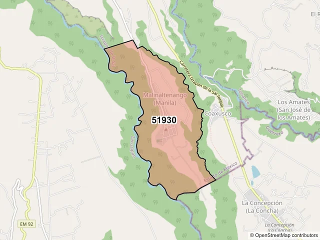 Mapa del código postal 51930, Ixtapan de la Sal, México