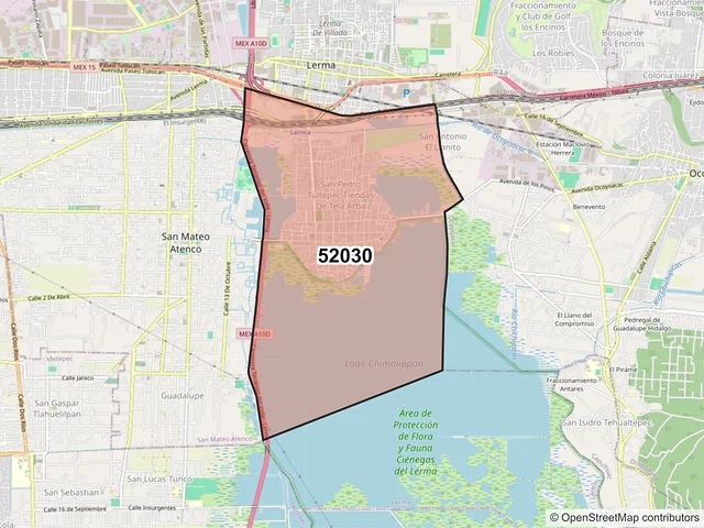 Mapa del código postal 52030, Lerma, México