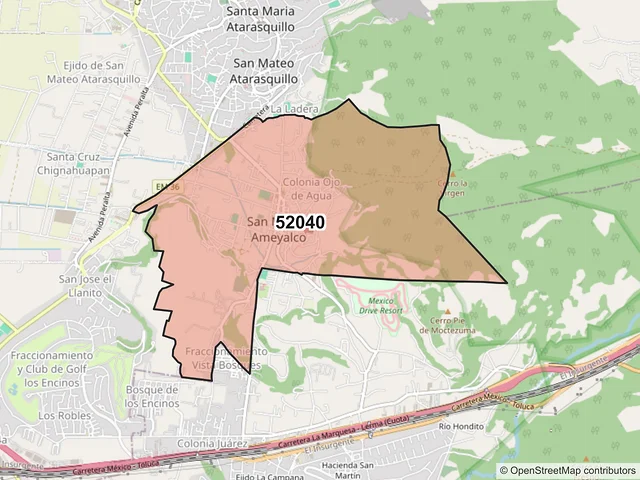 Mapa del código postal 52040, Lerma, México