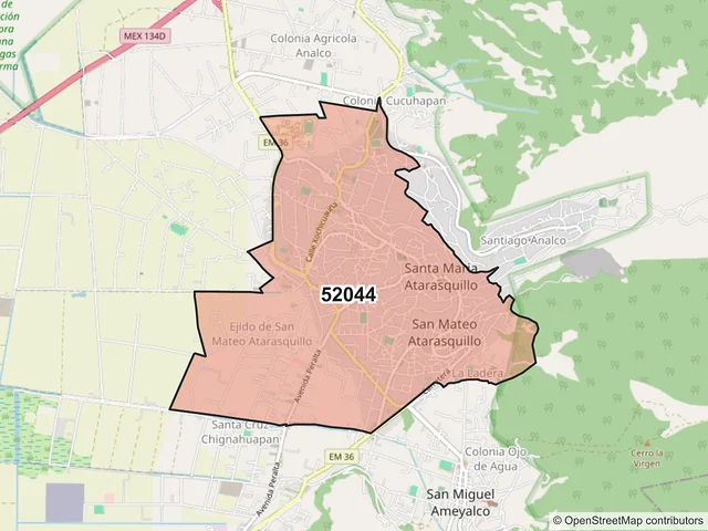 Mapa del código postal 52044, Lerma, México