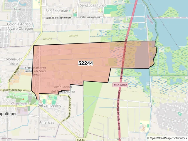 Mapa del código postal 52244, Chapultepec, México