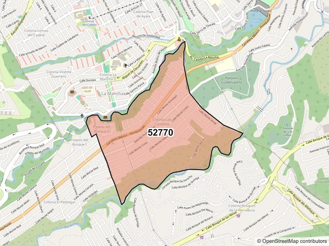 Mapa del código postal 52770, Huixquilucan, México