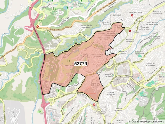 Mapa del código postal 52779, Huixquilucan, México