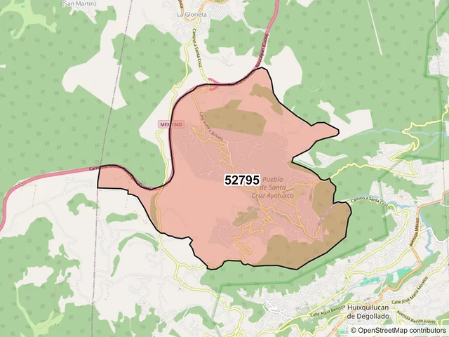Mapa del código postal 52795, Huixquilucan, México