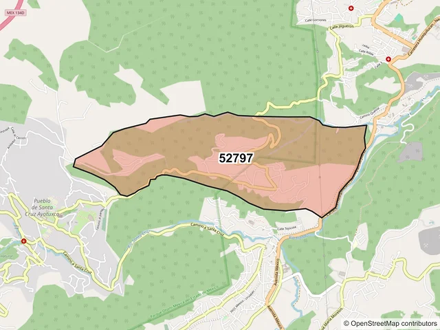 Mapa del código postal 52797, Huixquilucan, México