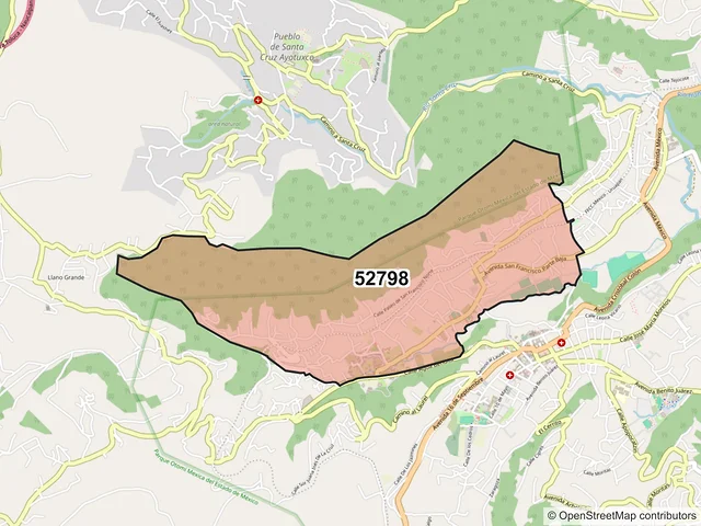 Mapa del código postal 52798, Huixquilucan, México