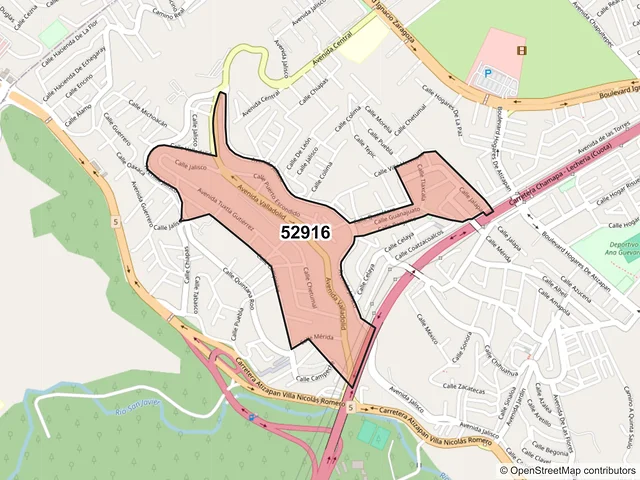 Mapa del código postal 52916, Atizapán de Zaragoza, México