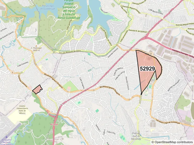 Mapa del código postal 52929, Atizapán de Zaragoza, México