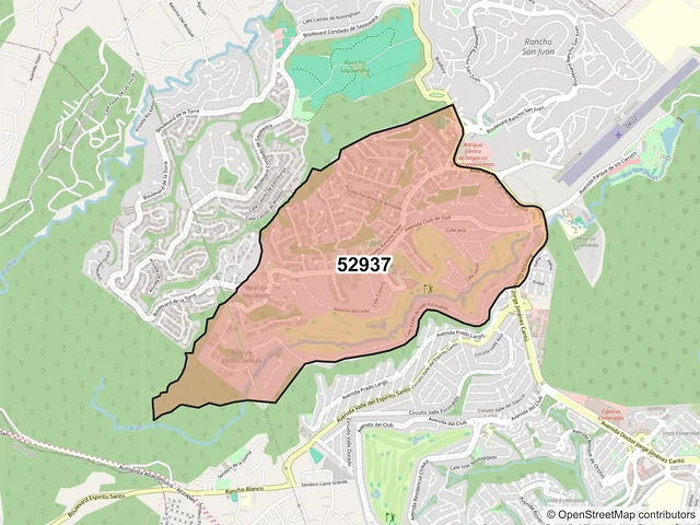 Mapa del código postal 52937, Atizapán de Zaragoza, México
