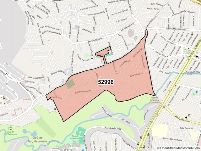 Mapa del código postal 52996, Atizapán de Zaragoza, México