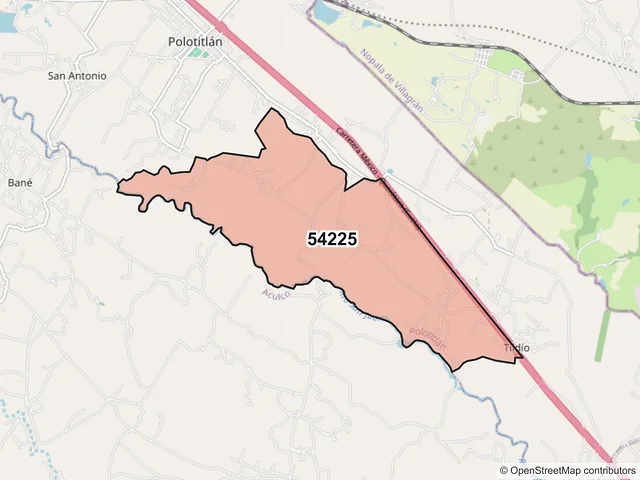 Mapa del código postal 54225, Polotitlán, México