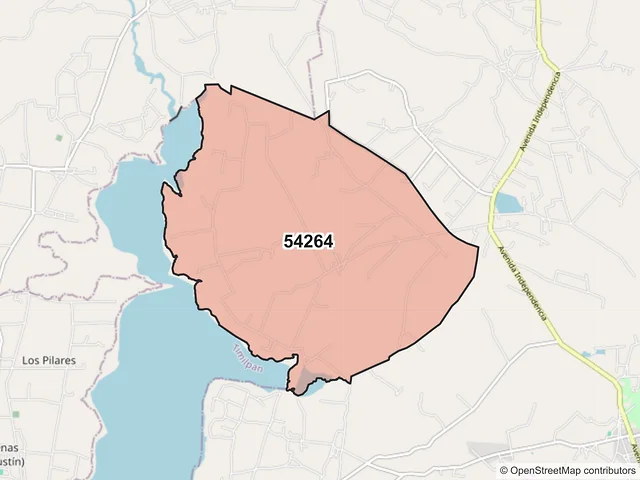 Mapa del código postal 54264, Jilotepec, México