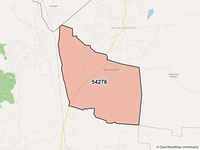 Mapa del código postal 54276, Jilotepec, México