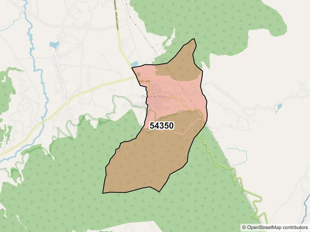 Mapa del código postal 54350, Chapa de Mota, México