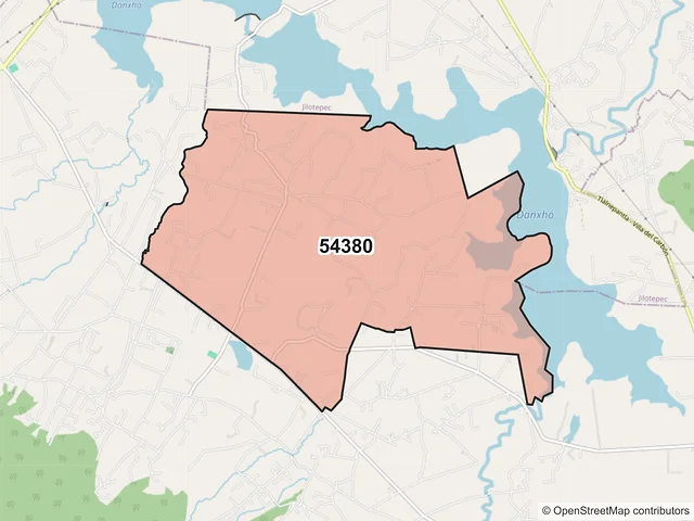 Mapa del código postal 54380, Chapa de Mota, México
